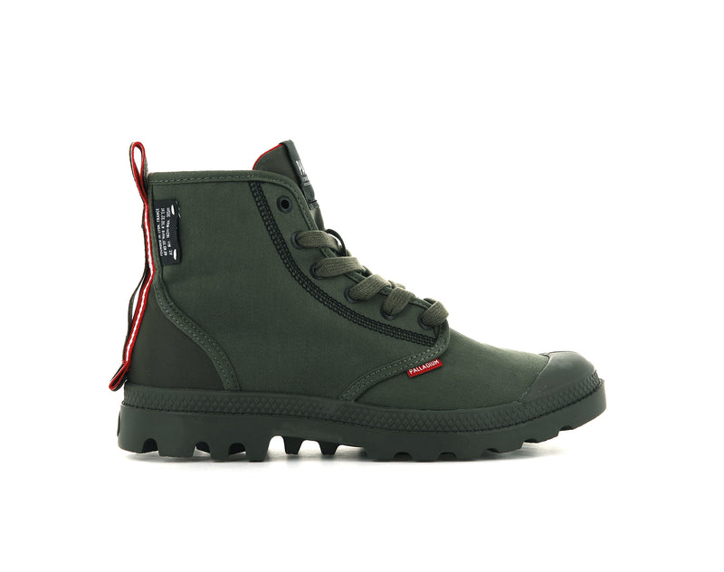 Palladium Pampa Dare 2 Survive Men's High Tops Olive Night | 973561-GVE