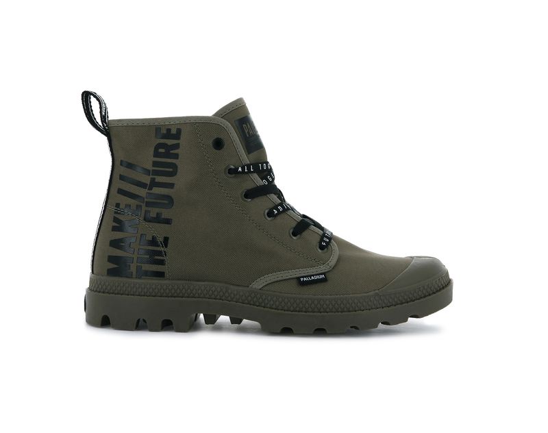 Palladium Pampa Hi Future Women's Boots Dusky Green | 905387-LUF