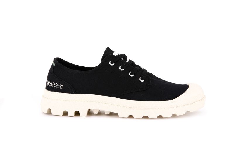 Palladium Pampa Oxford Organic Ii Kids' Low Tops Black | 305798-RQF