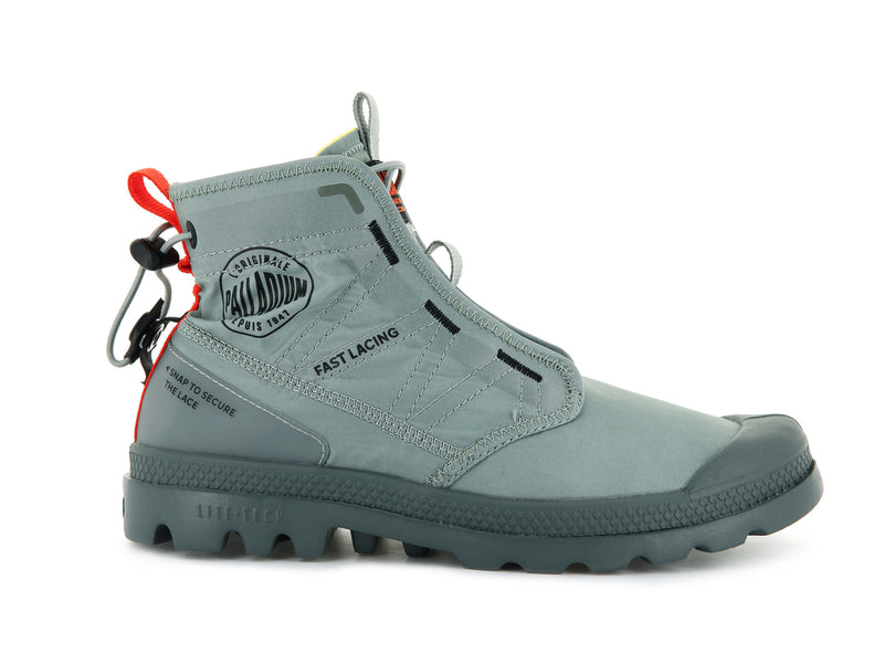 Palladium Pampa Travel Lite Kids' Boots Slate Gray | 154087-IKV