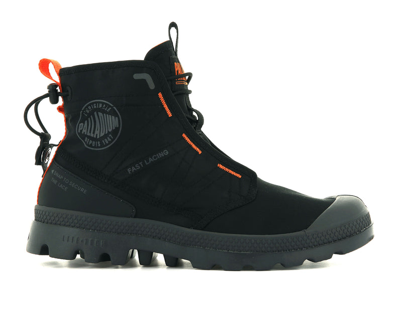 Palladium Pampa Travel Lite Men's Boots Black/Black | 981657-YNH