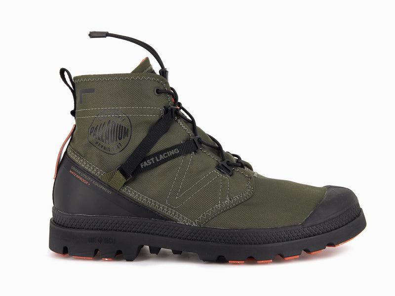 Palladium Pampa Travel Lite+ Waterproof Men's Boots Olive Night | 235017-IPZ