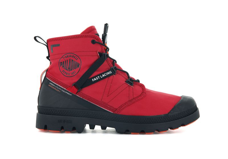 Palladium Pampa Travel Lite+ Waterproof Men's High Tops Red Salsa | 359127-RWX